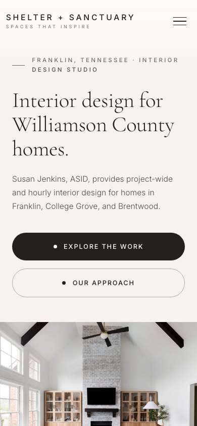 The new homepage on a phone