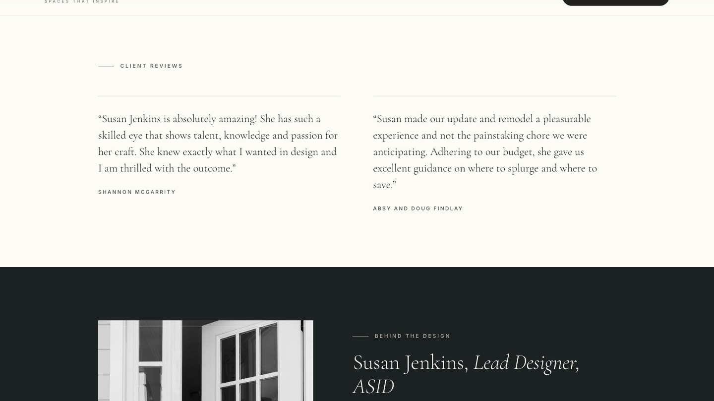 The reviews section of the new homepage
