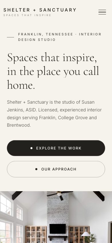 The new homepage on a phone